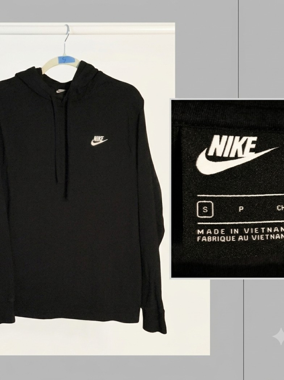 Nike Black Hoodie with White Swoosh Logo